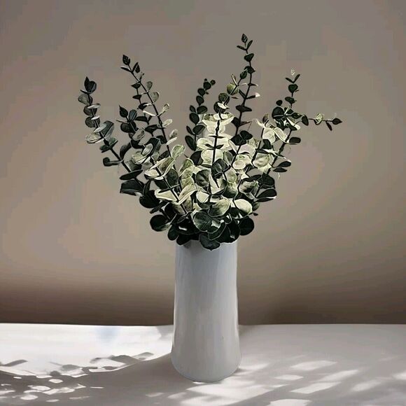 Art Glass Vase Hand Blown White Minimalist Sleek Semi Transparent Ground Pontil - Picture 1 of 13